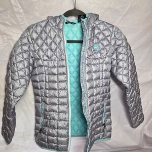 Snozu Quilted Puffer Jacket Girls Size 14-16 Metallic Silver‎